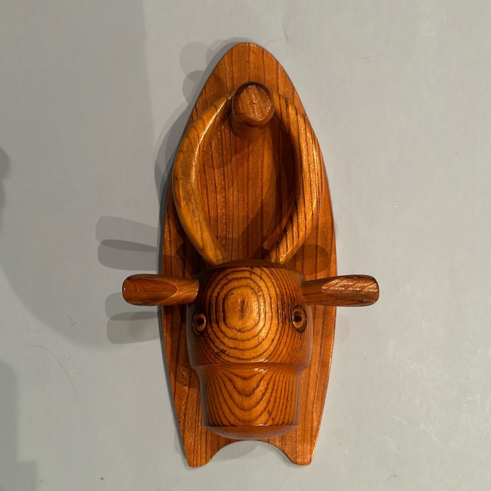 Wall hanging  decorative shoe brush, withwooden cow horns